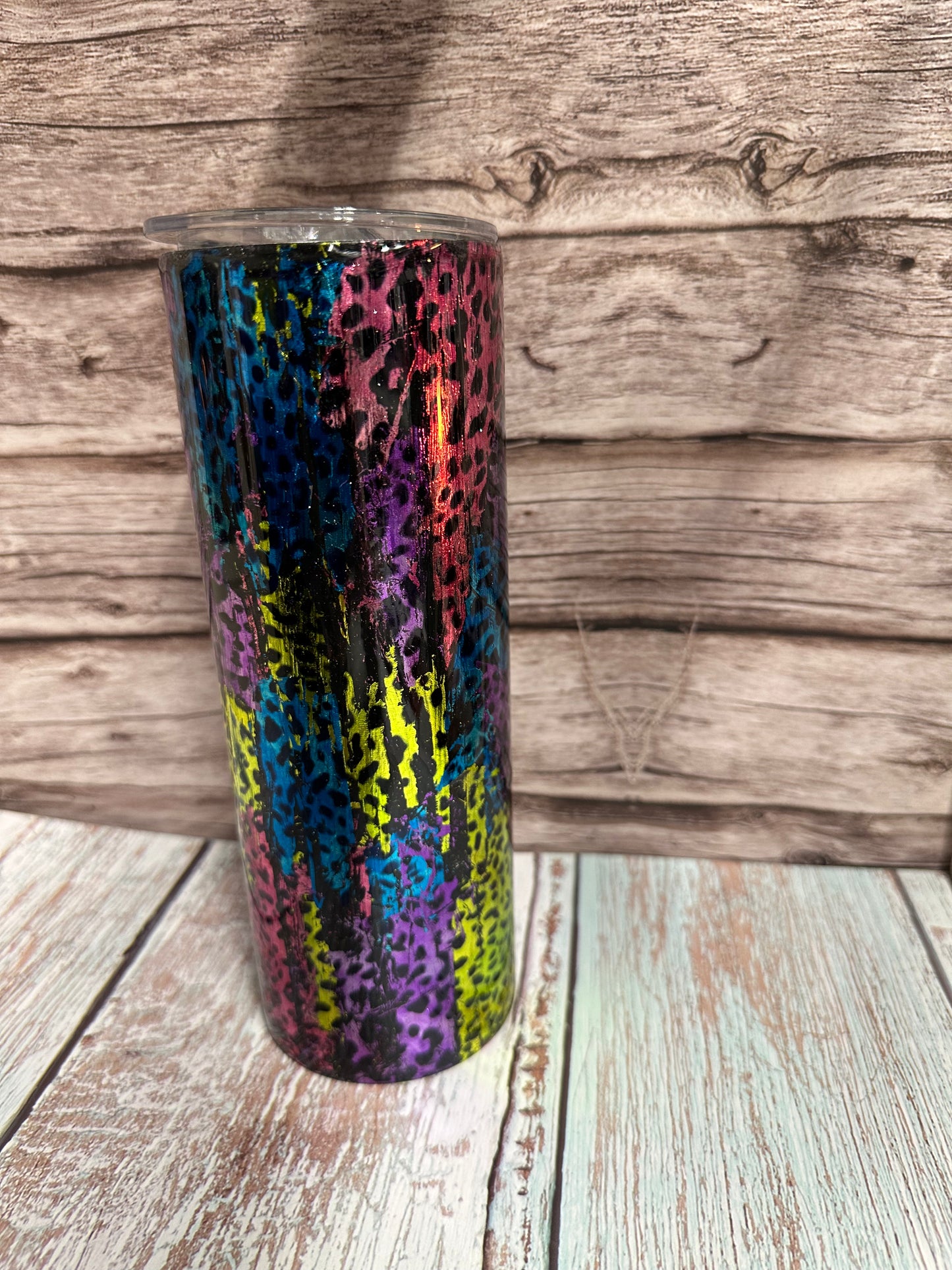 20 oz colorful animal print tumbler