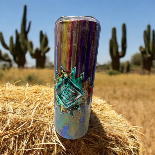 Aztec design on beautiful background 20 oz tumbler