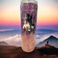 30 oz beautiful girl on purple and rose gold glitter tumbler