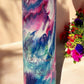 30 oz with handle Pink, blue and white with butterflies