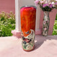 Butterfly 20 oz tumbler with orange background