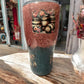 Country, Cowboy hat, scarf, barrels and horseshoes 30 oz tumbler