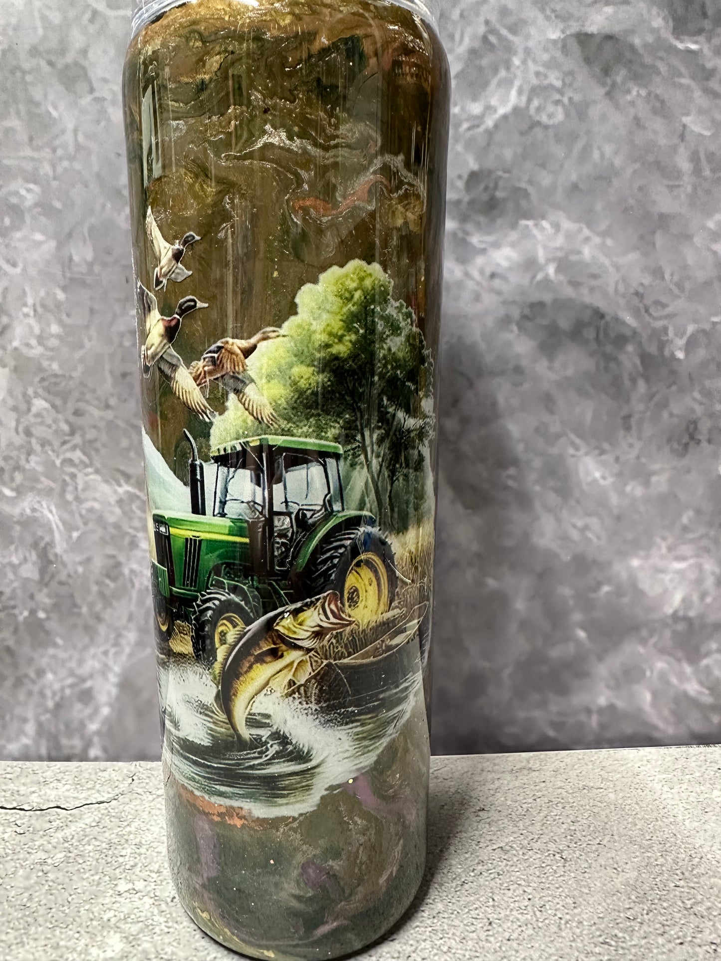 30 oz Country Life Fishing, Tractor, Hunting tumbler