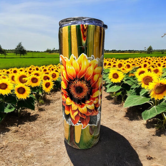 20 oz Sunflower on colorful background