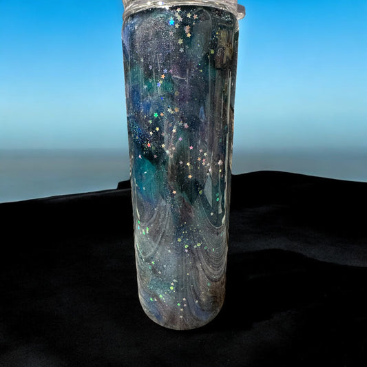 20 oz Norther lights themed tumbler