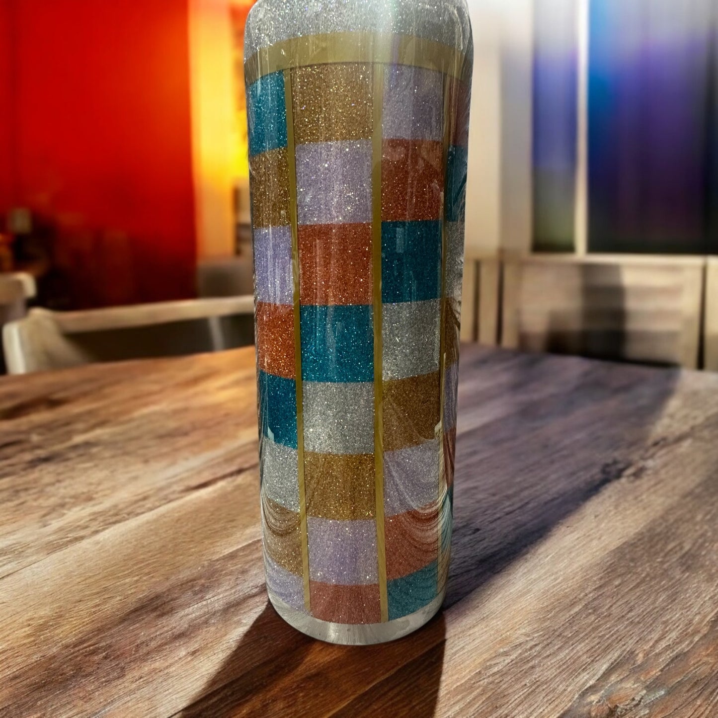 20 oz Checkered pattern tumbler