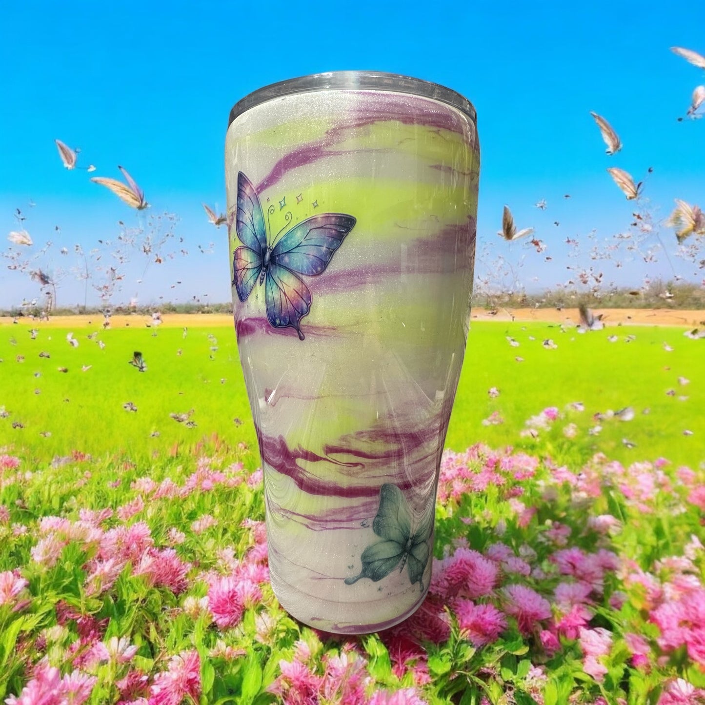 Beautiful 30 oz Butterfly tumbler