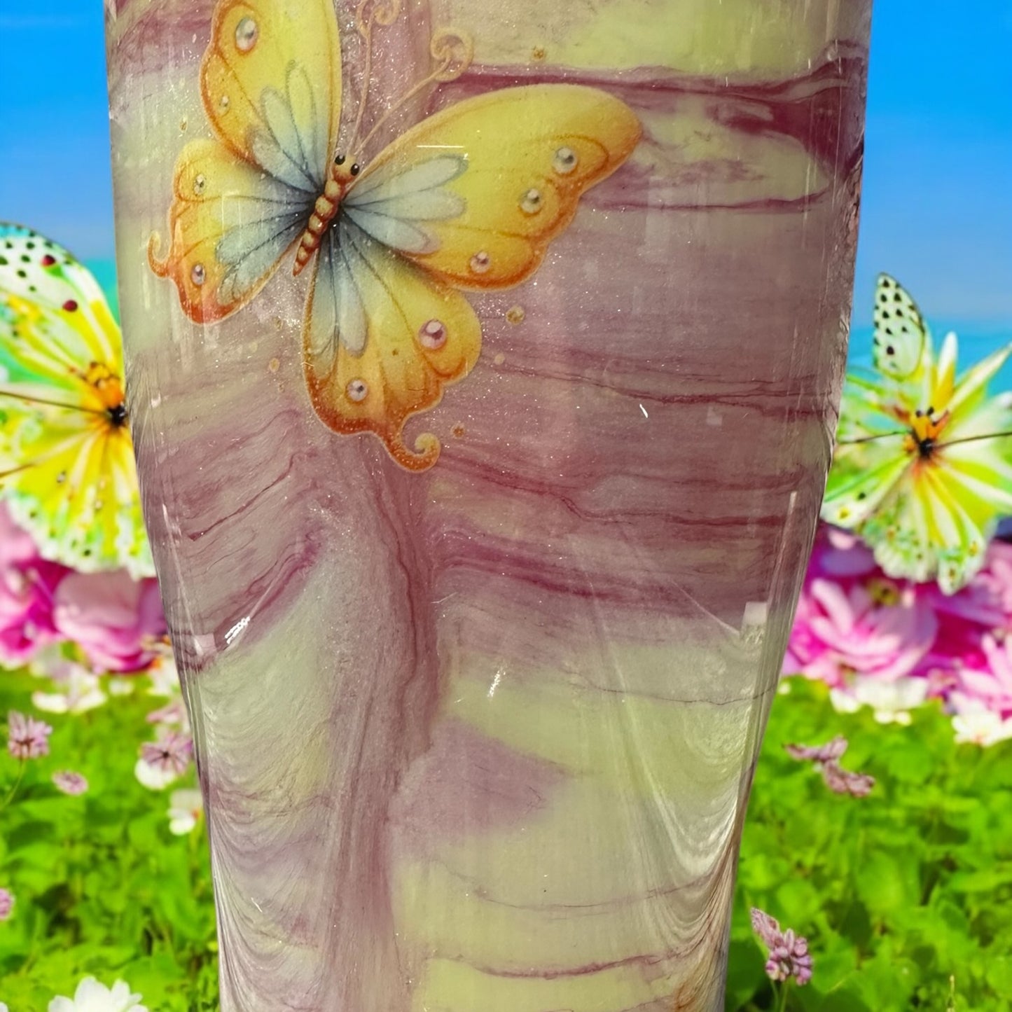 Beautiful 30 oz Butterfly tumbler