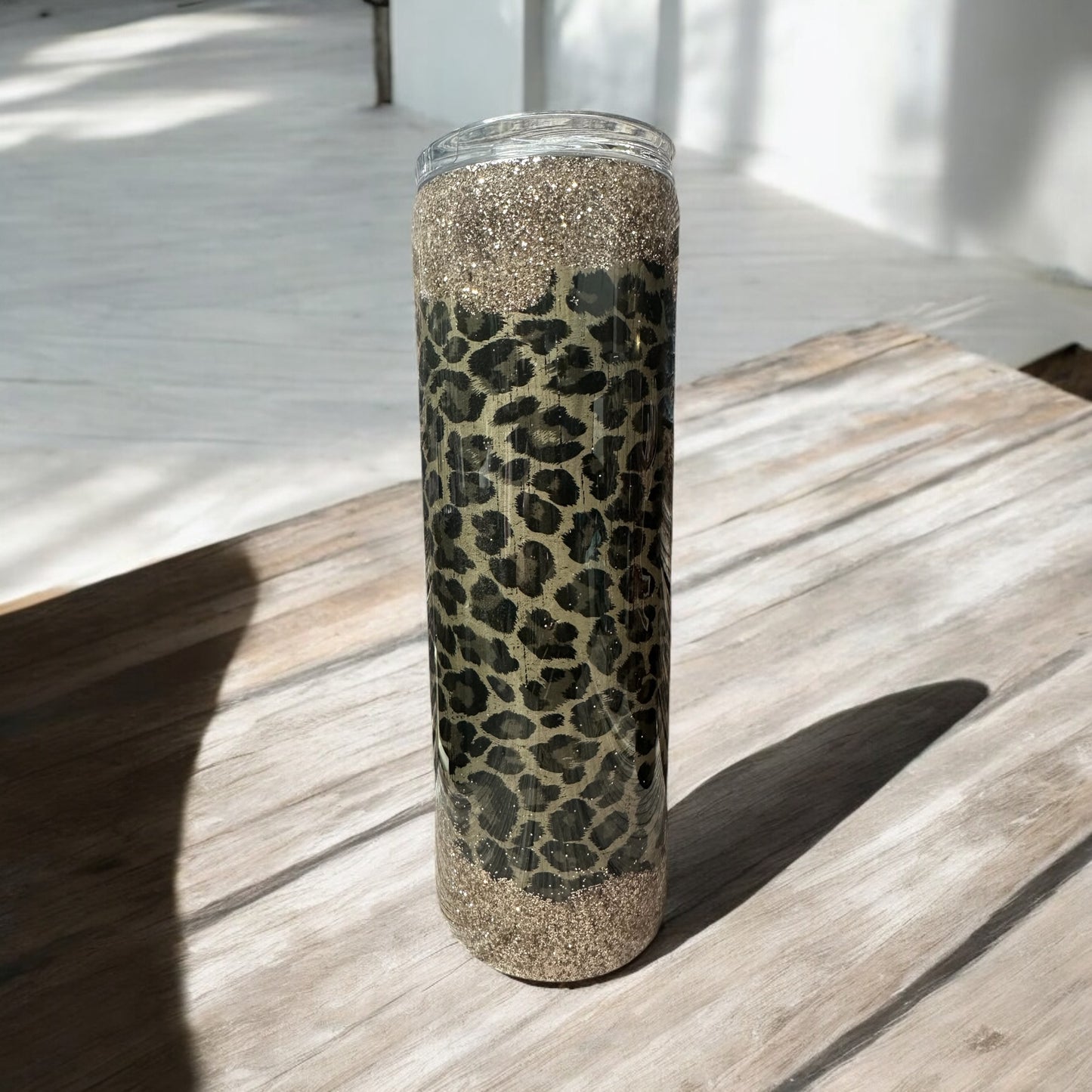 30 oz Leopard and Glitter tumbler