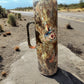 Stunning Copper and Cream marble with hummingbirds tumbler 30oz with handle