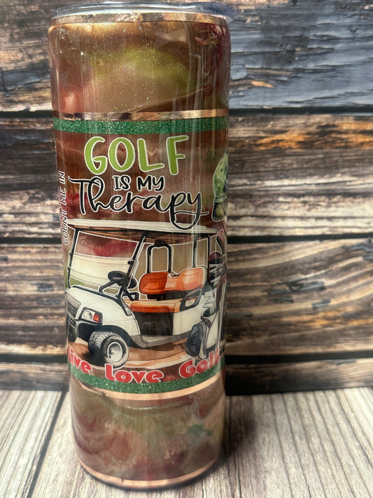 20 oz Golf is my Therapy tumbler