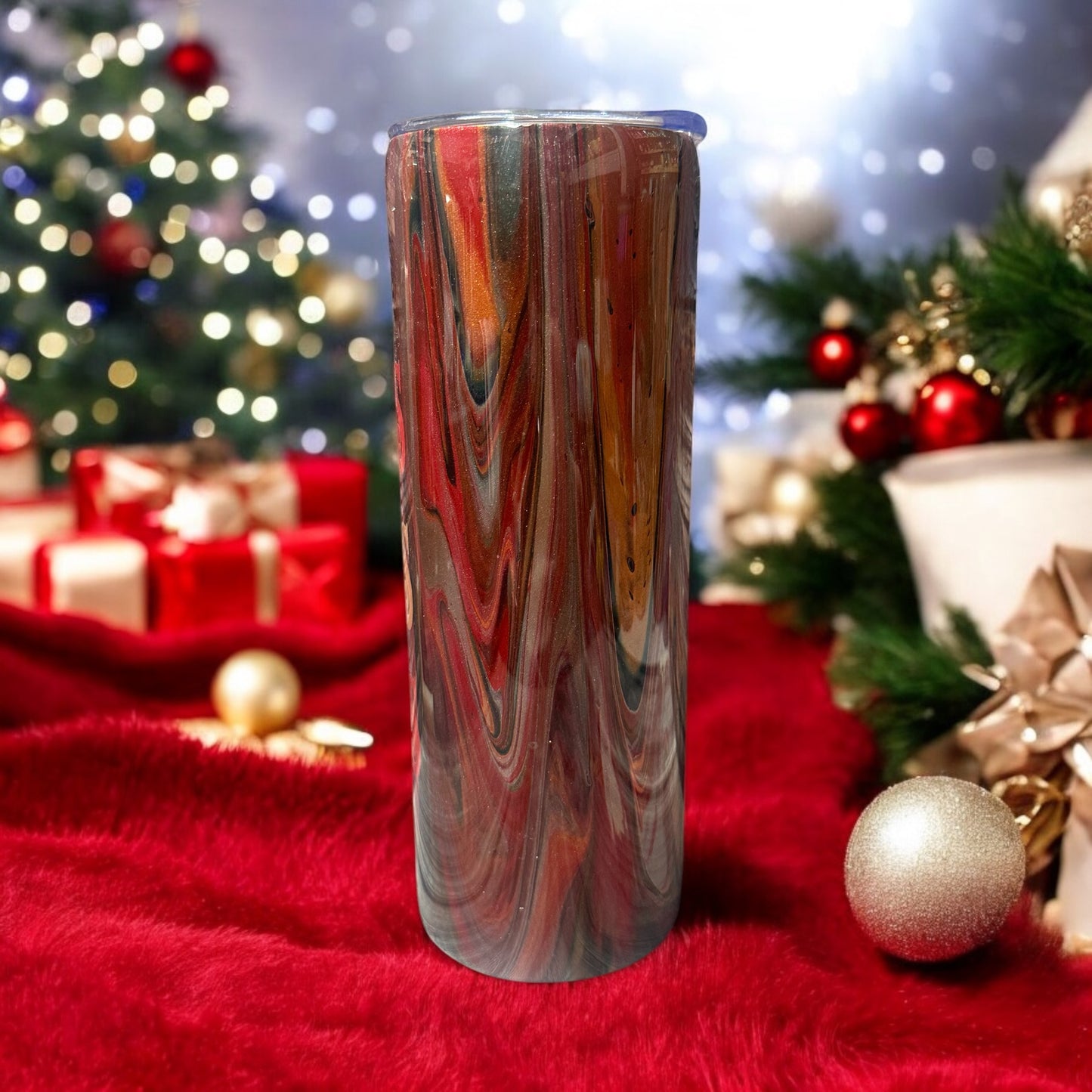 20 oz Christmas with a bow tumbler