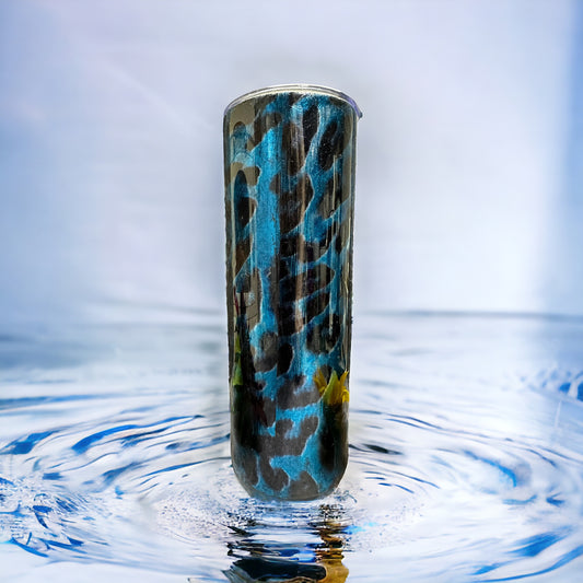 20 oz Blue leopard tumbler