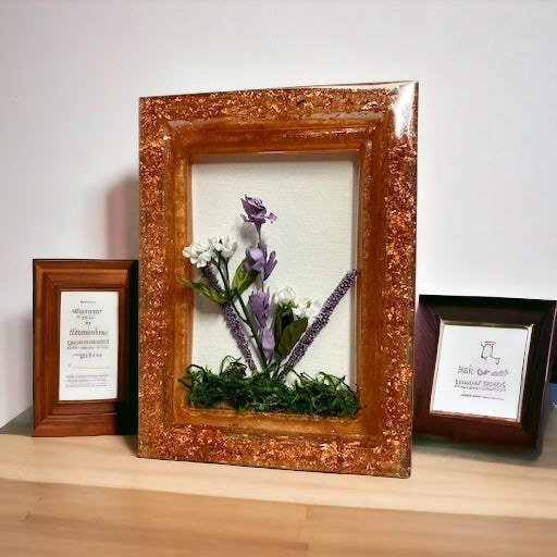 Framed flower arrangement