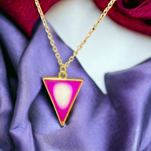 Purple and white triangle necklace