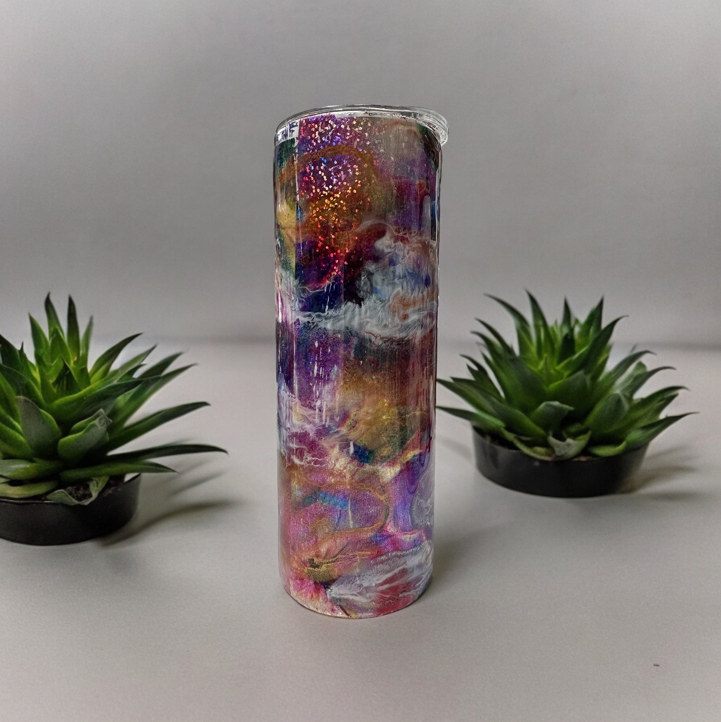 Color splash with glitter 20 oz tumbler