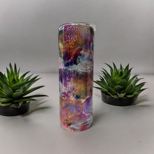 Color splash with glitter 20 oz tumbler