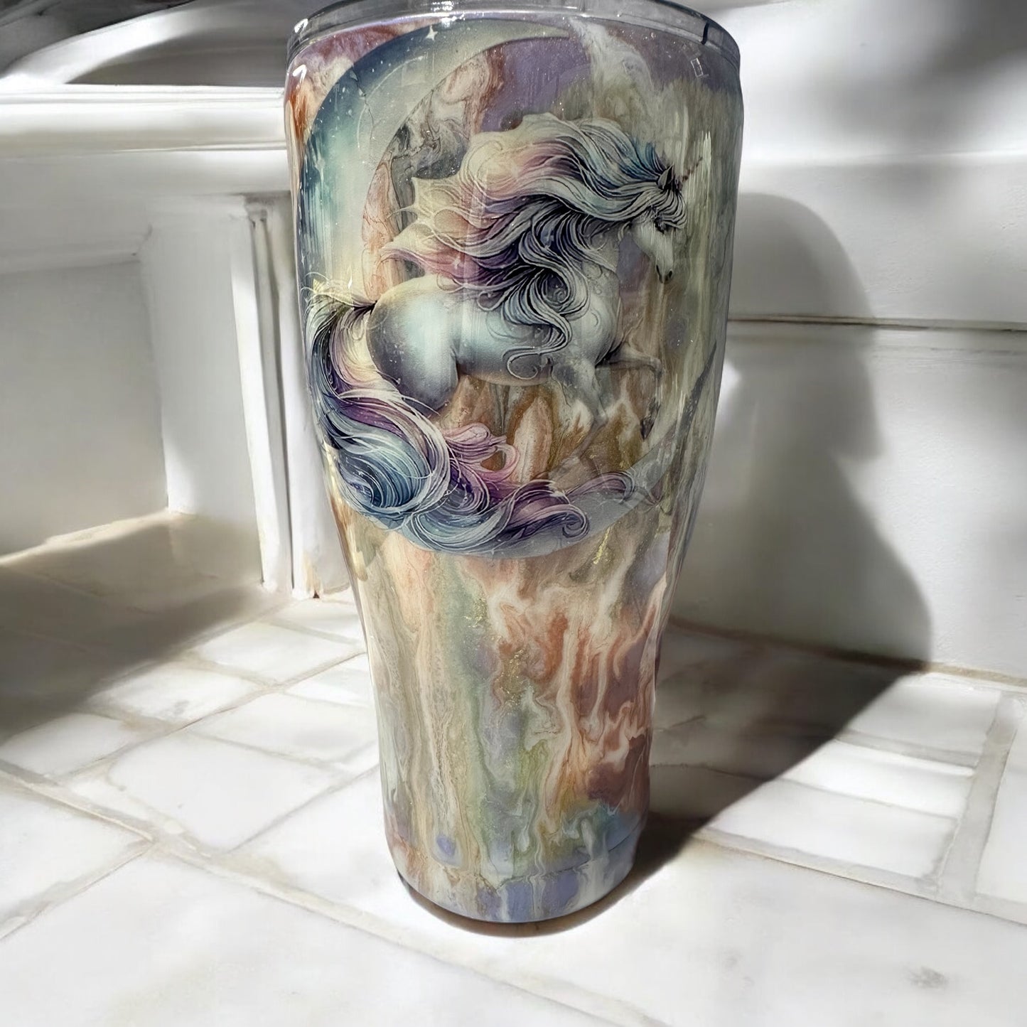 30 oz Stunning Unicorn and beautiful background