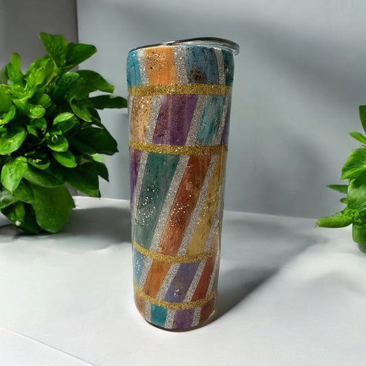 20 oz stained glass themed tumbler