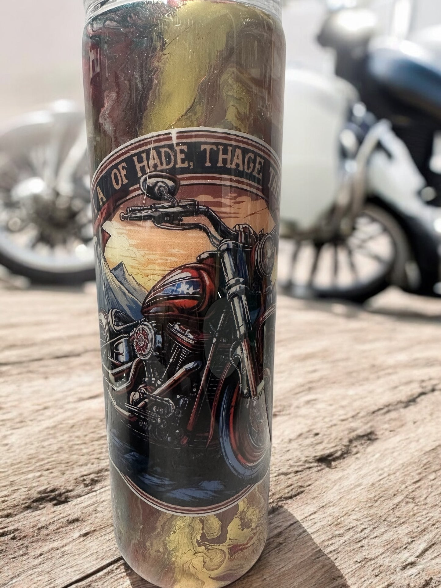 Stunning Vintage motorcycle 30 oz tumbler