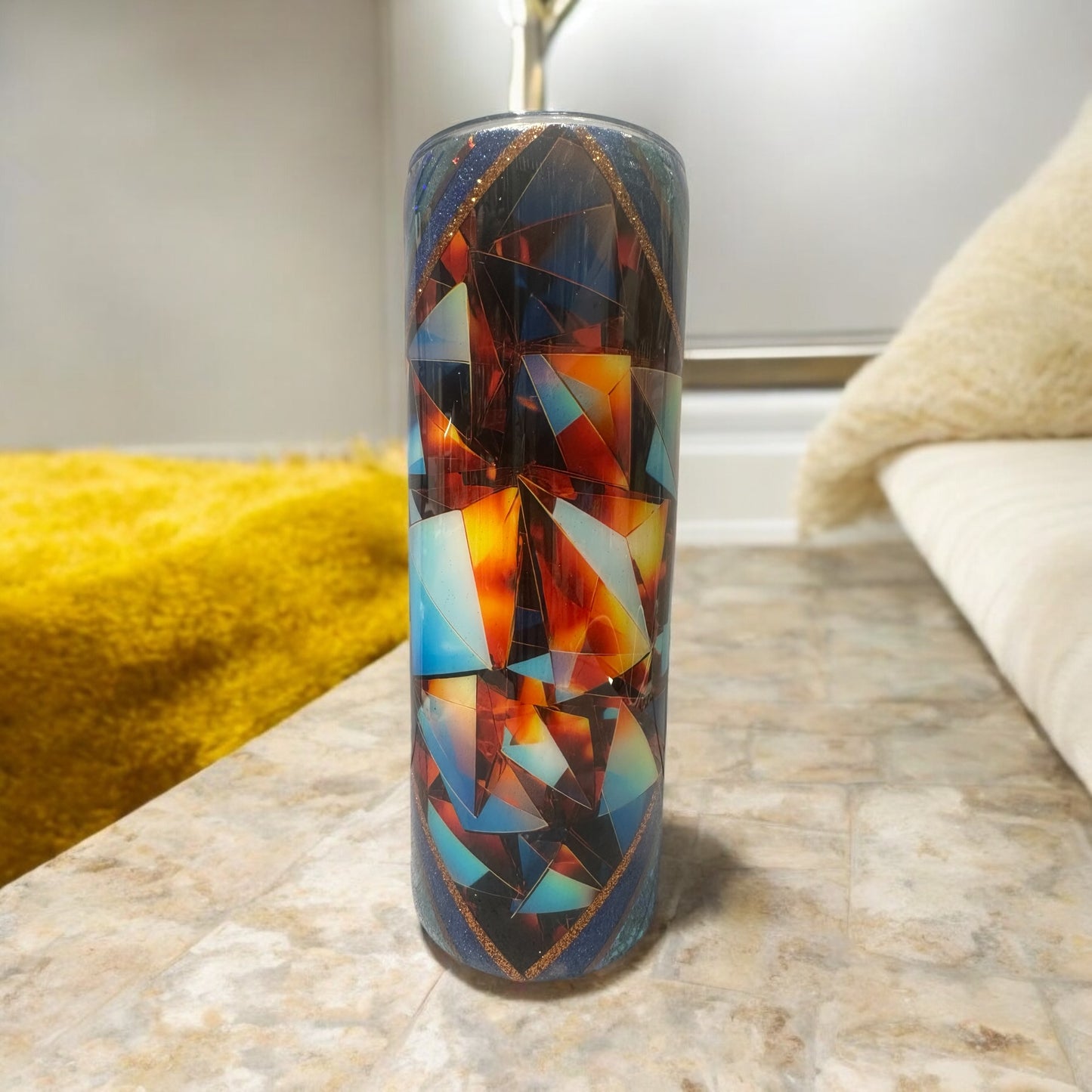 20 oz Prism stain glass design 20 oz tumbler