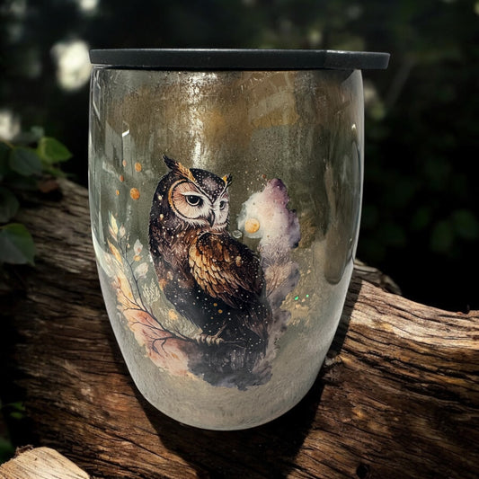 14 oz Owl Coffee cup stunning