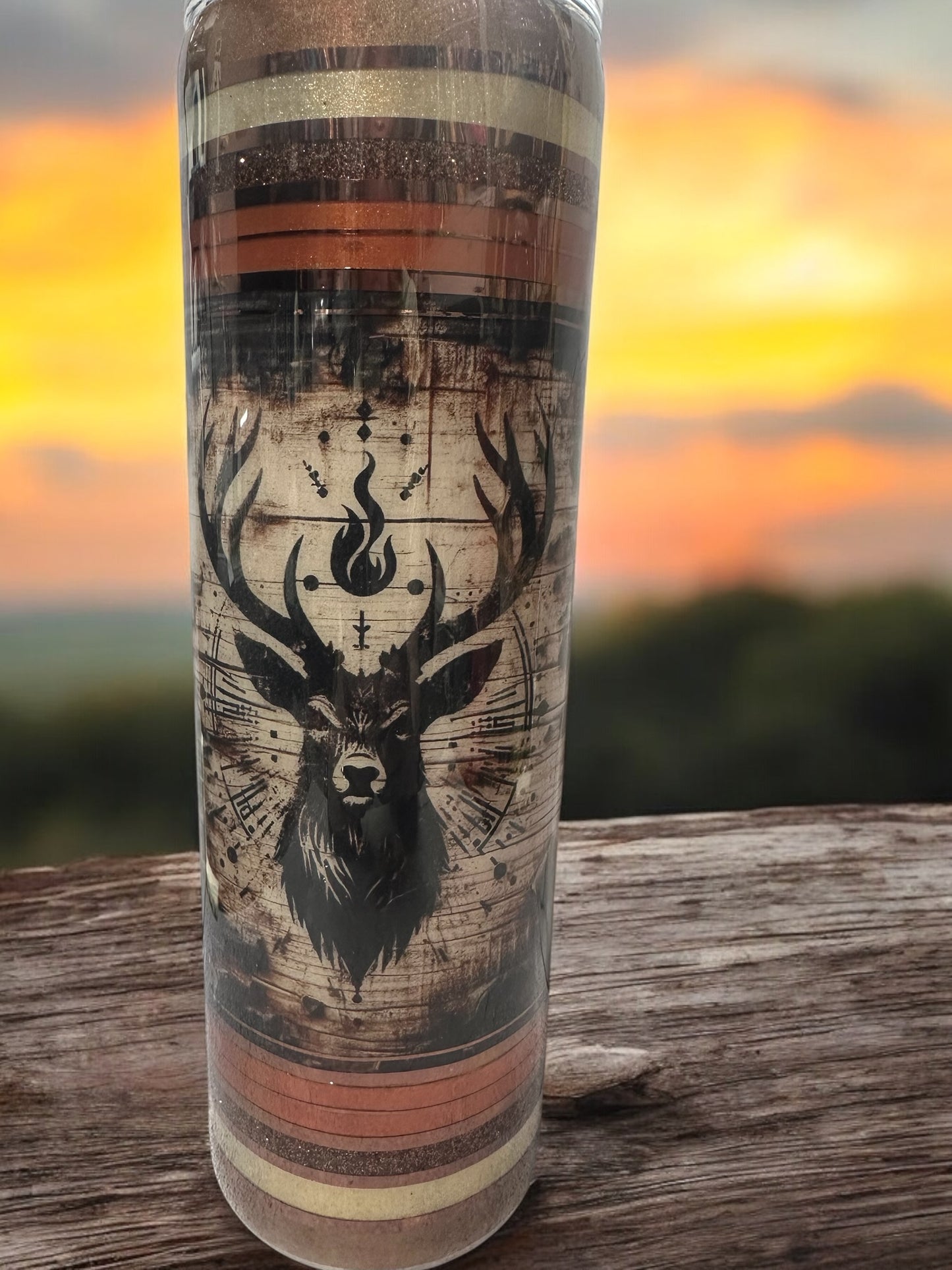 30 oz Deer with Rust and Brown stripes