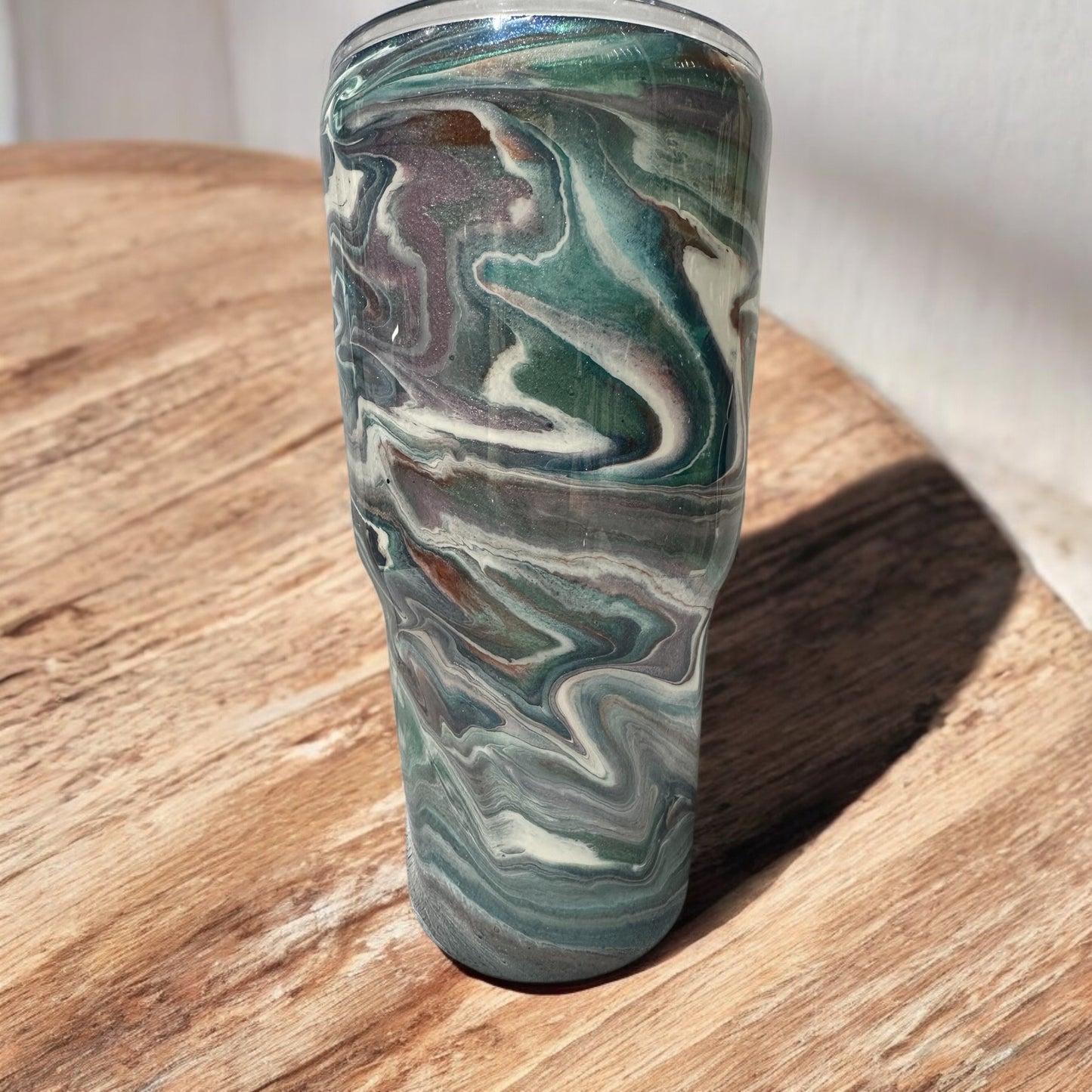 Stunning 30oz Ink Swirl Blue/purple/green/cooper tumbler