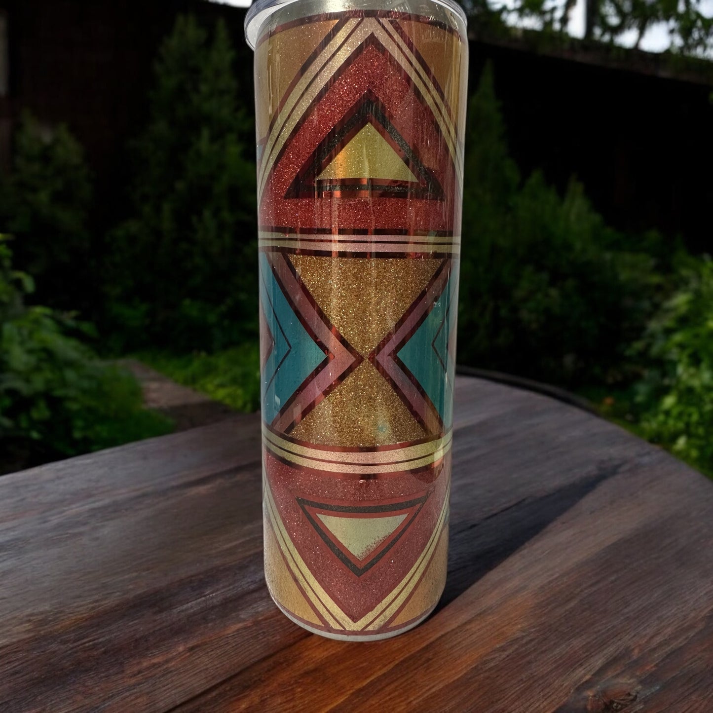 Stunning 20 oz Teal/cooper and gold tumbler