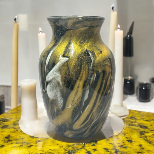 Gold/Black 7 inch vase