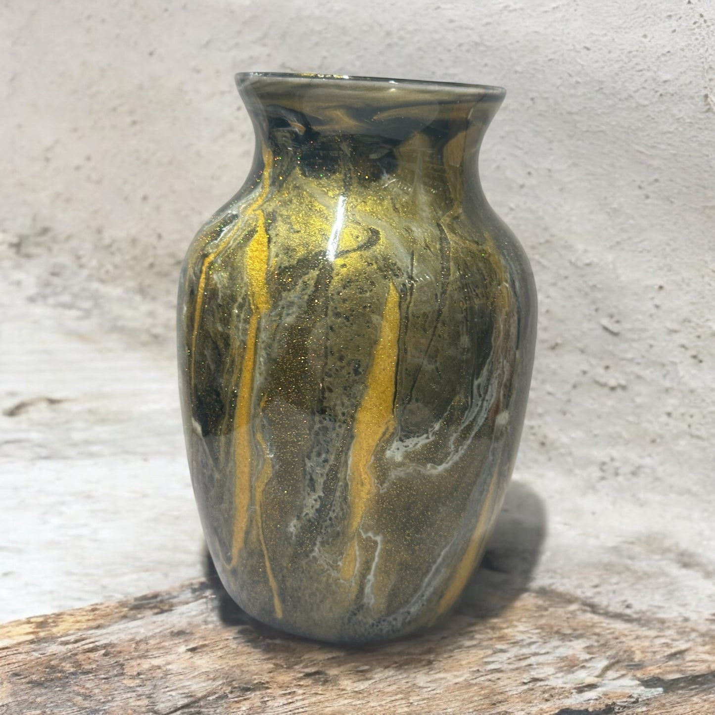 Gold/Black 7 inch vase