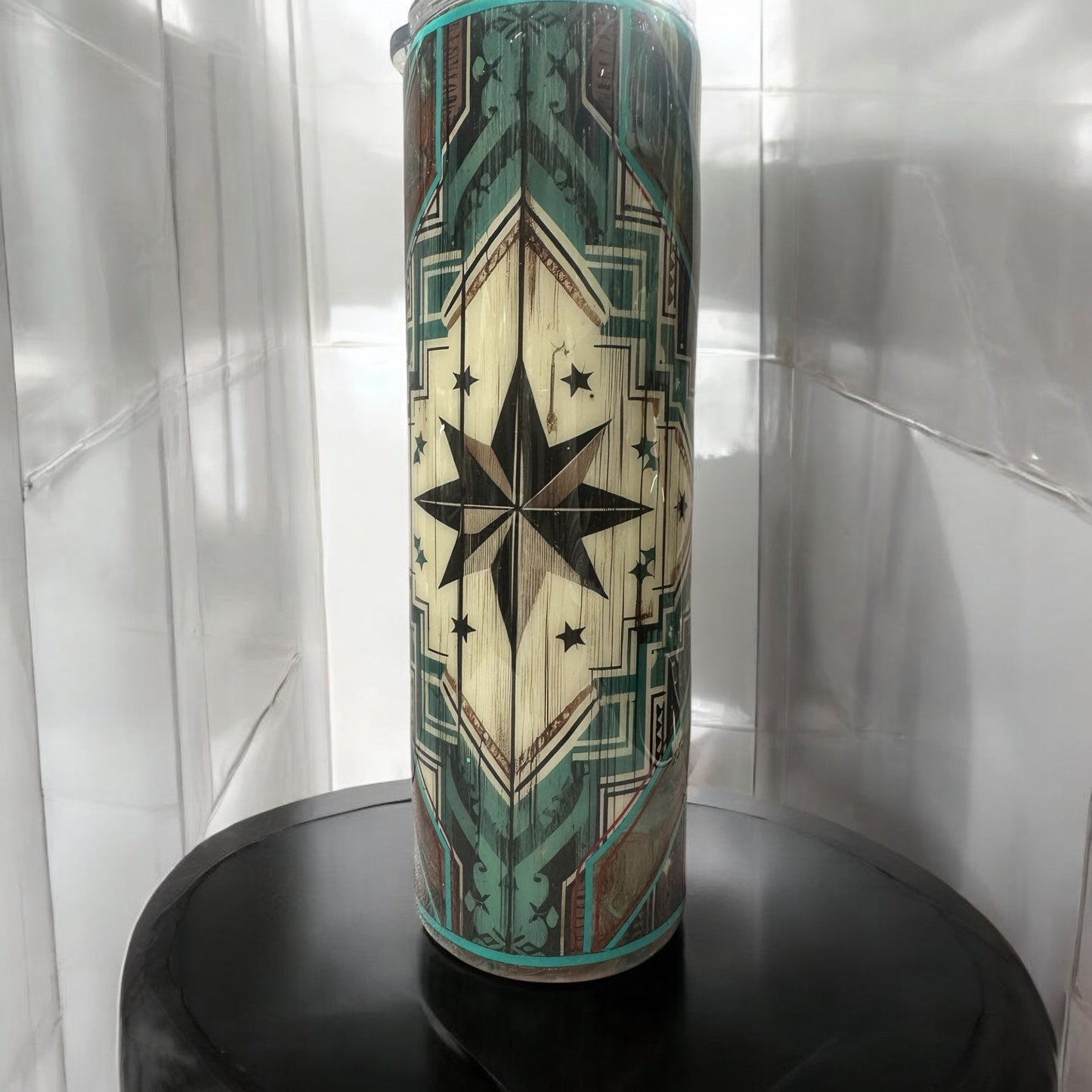 30 oz Aztec and ink swirl tumbler