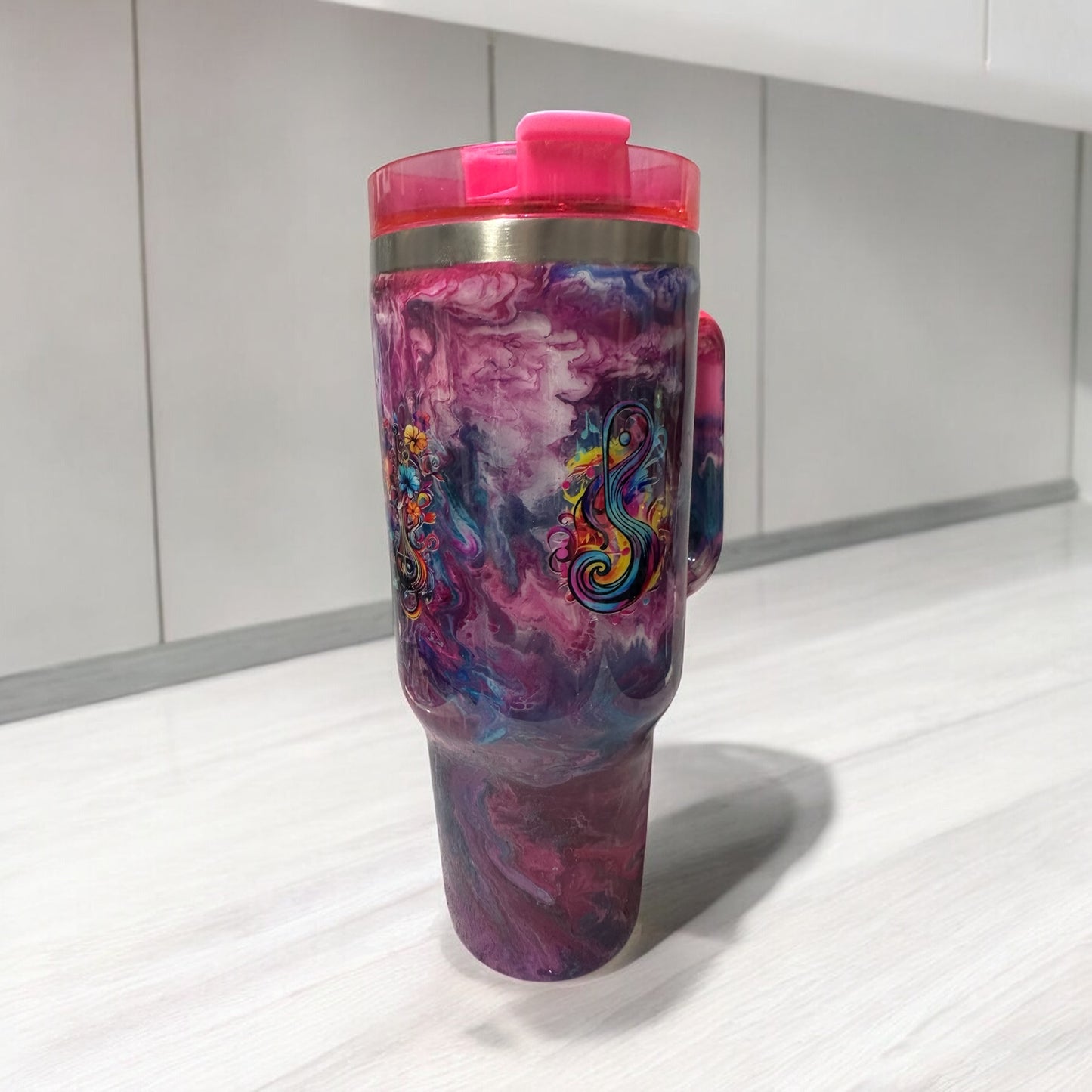 40 oz Pink Music Tumbler