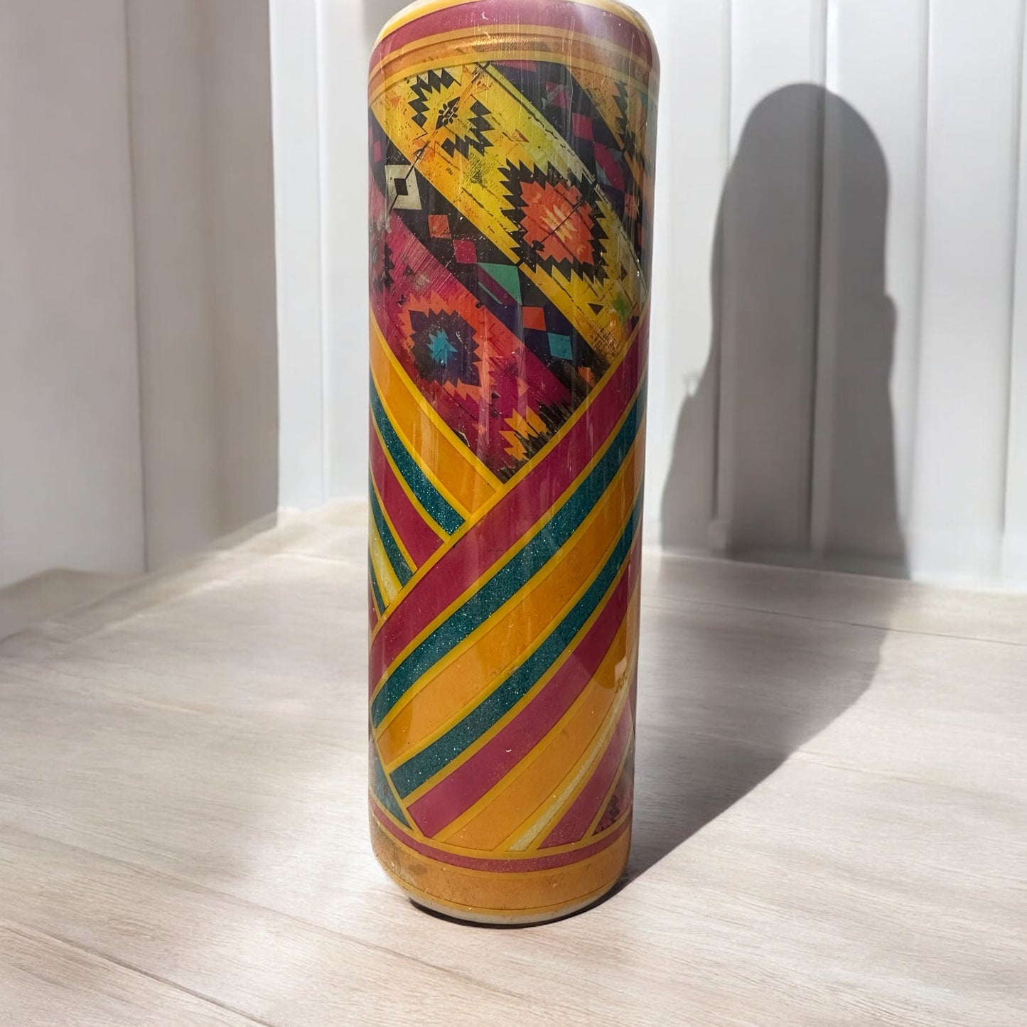 30 oz Aztec and striping tumbler