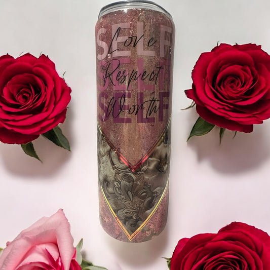 20 oz Stunning Self Love respect and worth tumbler