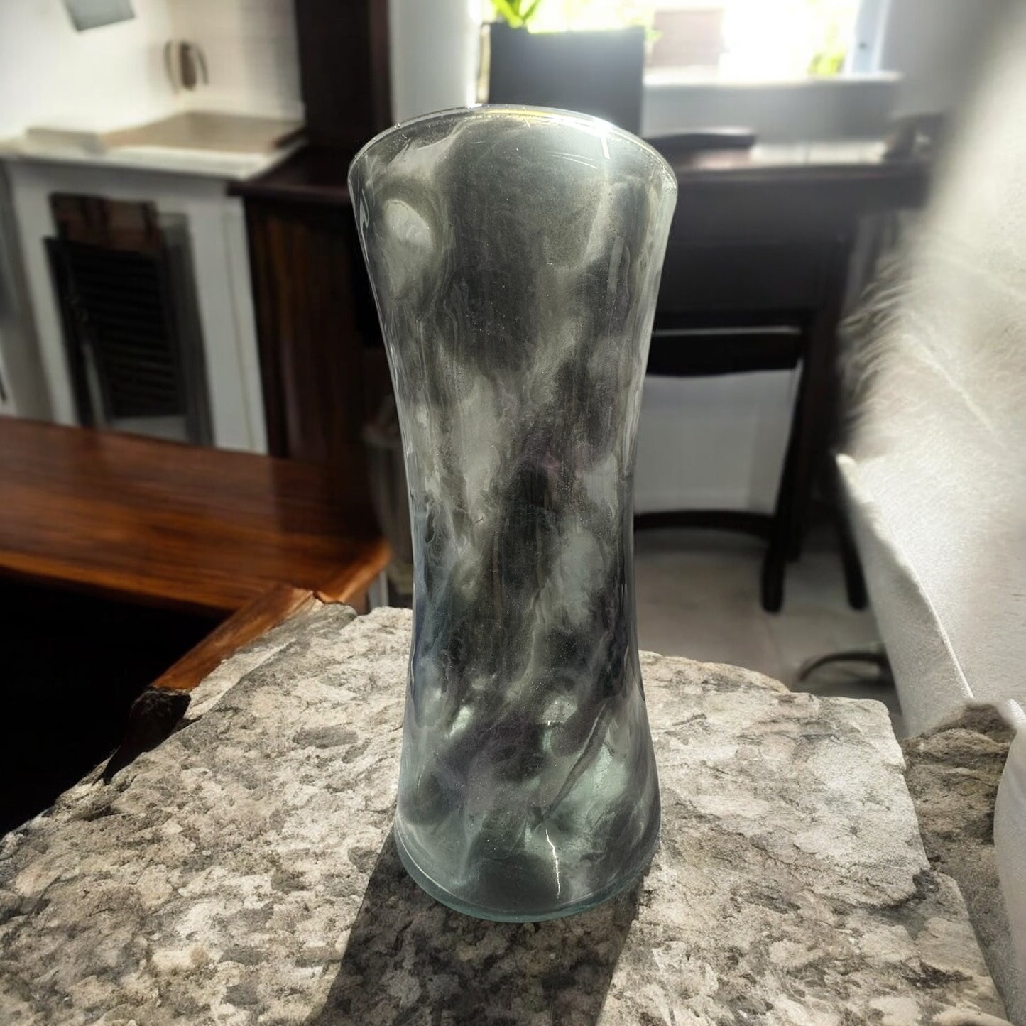 9.5 inch Vase Purple/blue and black